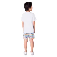 Pijama Canetinhas Acrilex - Verão - Masculino - Branco  - Foto 3