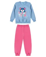 Pijama Ursinho - Brilha no Escuro - Azul - Moletom - Foto 2