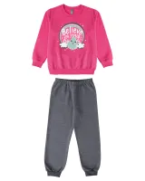 Pijama Perinha - Brilha no Escuro - Rosa - Moletom