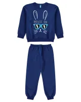 Pijama Coelhinho - Brilha no Escuro - Azul - Moletom