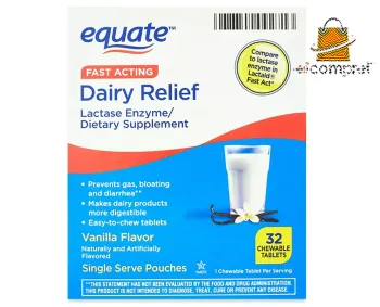 Equate Dairy Relief Lactase Enzyme Mastigável-vanilla 32unid