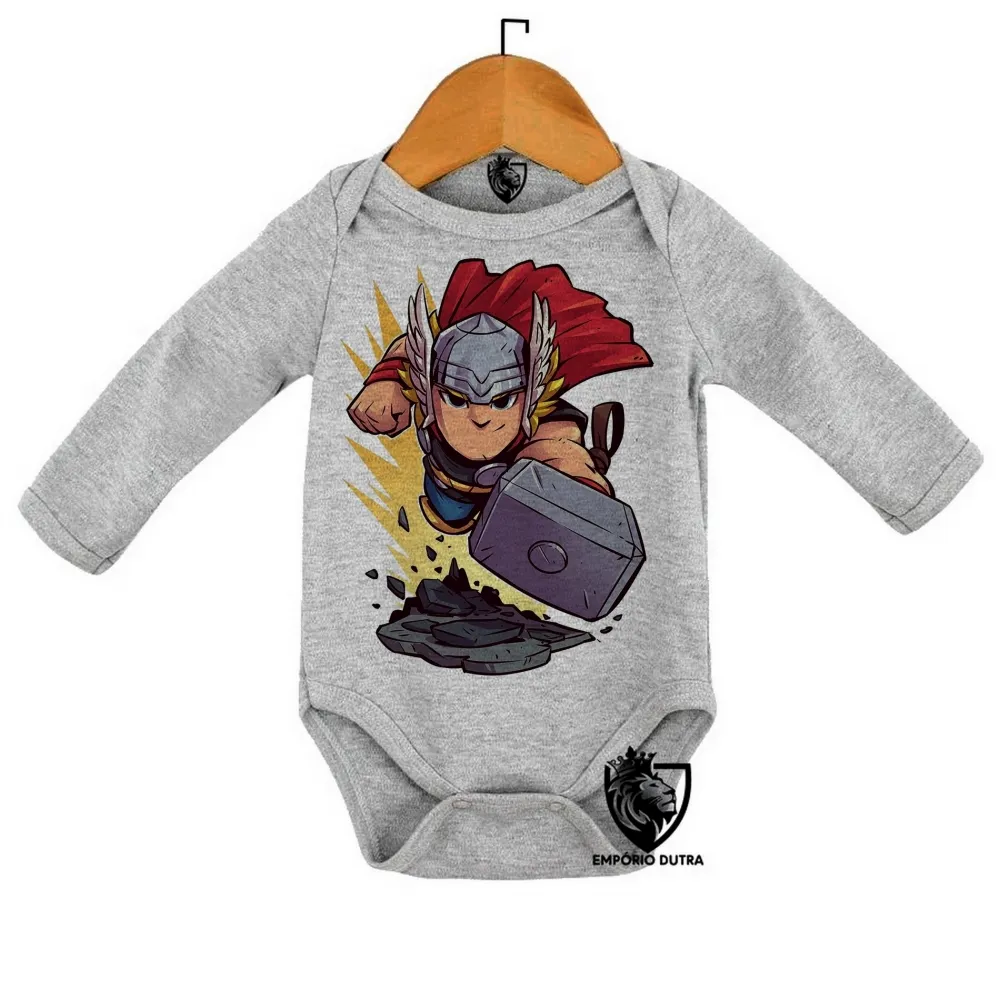 Body Bebê Infantil THOR marvel martelo super heroi