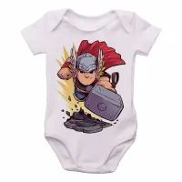 Body Bebê Infantil THOR marvel martelo super heroi - Foto 2