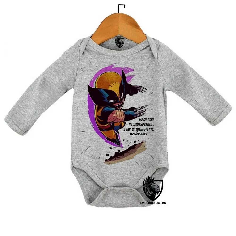 Body Bebê Infantil Wolverine logan x men herói