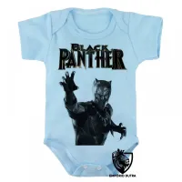 Body Bebê Infantil pantera negra black panther avengers - Foto 3