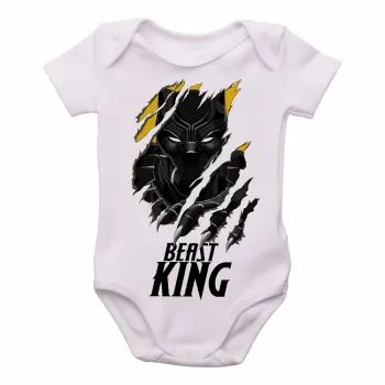 Body Bebê Infantil Pantera Negra black panther beast king - Foto 2