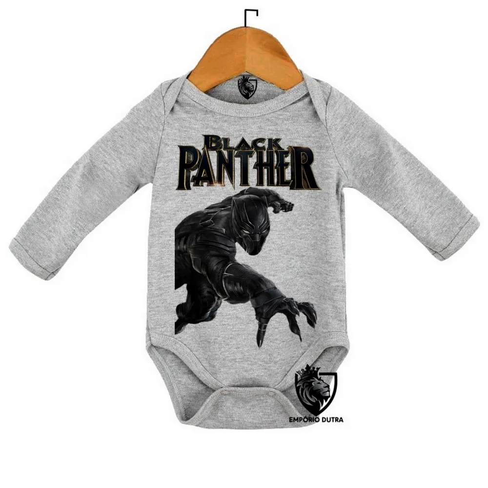 Body Bebê Infantil pantera negra black panther vingadores