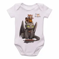 Body Bebê Infantil Rocket guardiões galaxia Banguela dragão - Foto 2