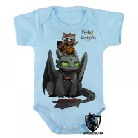 Body Bebê Infantil Rocket guardiões galaxia Banguela dragão - Foto 3