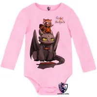 Body Bebê Infantil Rocket guardiões galaxia Banguela dragão - Foto 4