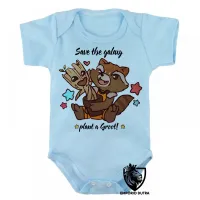 Body Bebê Infantil Salve galáxia plante Groot rocket - Foto 3