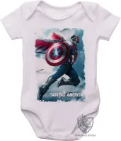 Body Bebê Infantil Wolverine Sam Wilson Cap Falcão e o Soldado Invernal - Foto 2