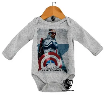 Body Bebê Infantil Sam Wilson CApitão América Falcão e o Soldado Invernal