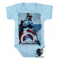 Body Bebê Infantil Sam Wilson CApitão América Falcão e o Soldado Invernal - Foto 3