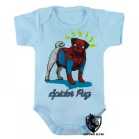 Body Bebê Infantil Spider Pug homem aranha cachorro - Foto 2