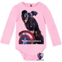 Body Bebê Infantil Capitão America Falcão e o Soldado Invernal - Foto 4