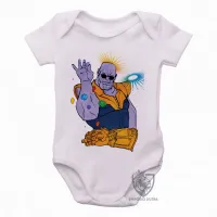 Body Bebê Infantil Thanos vingadores Joias - Foto 2