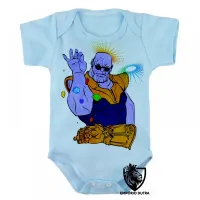 Body Bebê Infantil Thanos vingadores Joias - Foto 3