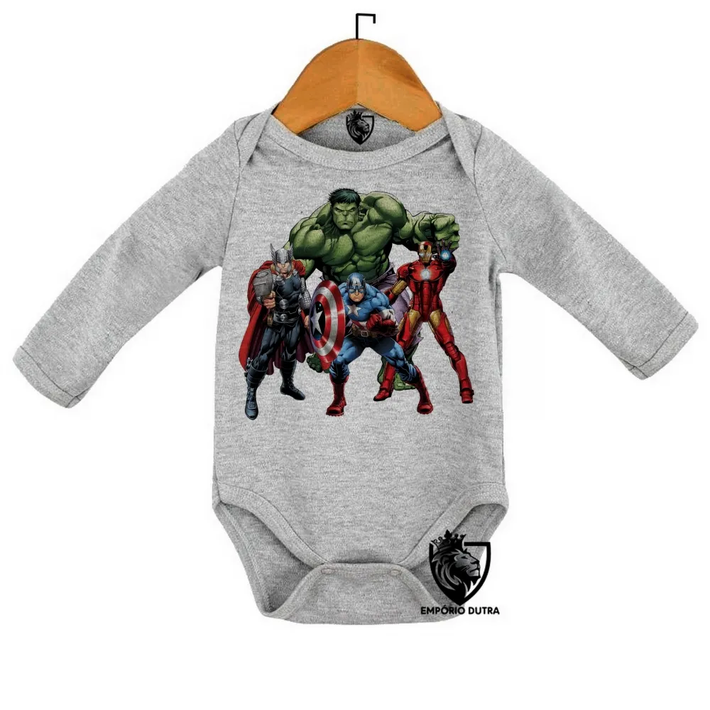 Body Bebê Infantil vingadores hulk thor capitão homen ferro