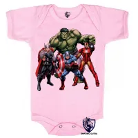 Body Bebê Infantil vingadores hulk thor capitão homen ferro - Foto 3