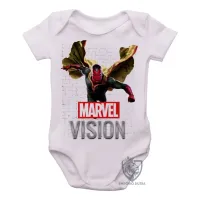 Body Bebê Infantil Vision Marvel voando visão vingadores avengers - Foto 2