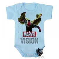 Body Bebê Infantil Vision Marvel voando visão vingadores avengers - Foto 3