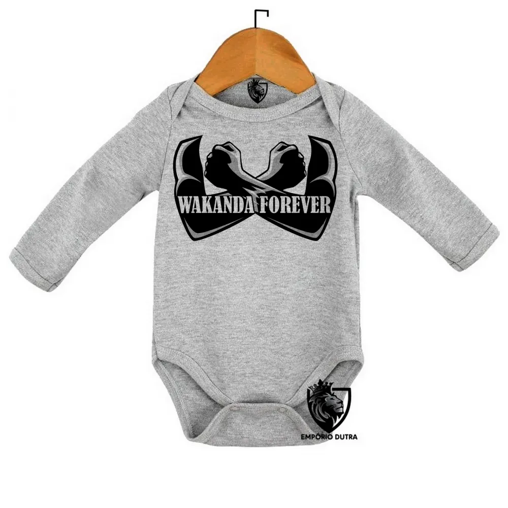 Body Bebê Infantil WAKANDA pantera negra black panther Imagem