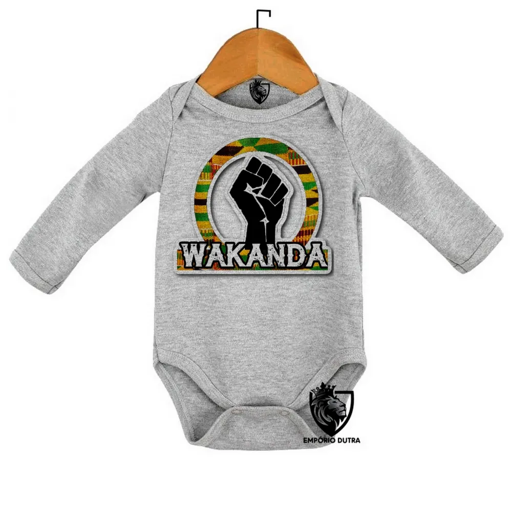 Body Bebê Infantil WAKANDA MAO pantera negra black panther Imagem