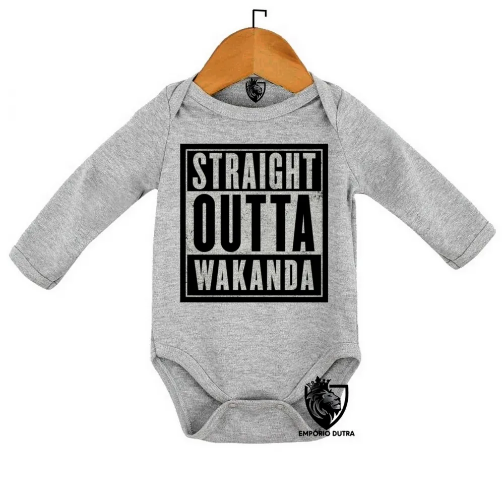 Body Bebê Infantil wakanda straight pantera negra black panther