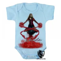 Body Bebê Infantil Wanda Maximoff Feiticeira Escarlate - Foto 3