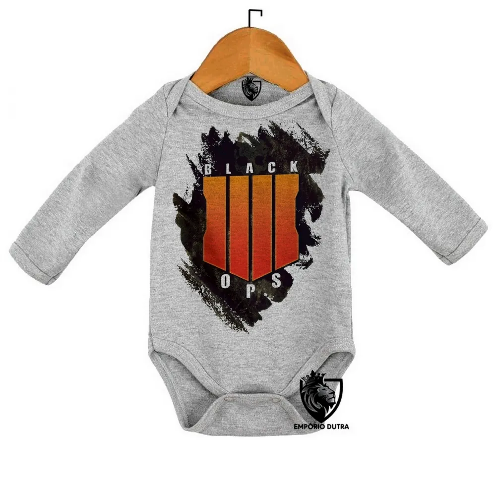 Body Bebê Infantil call of duty black ops game tiro arma