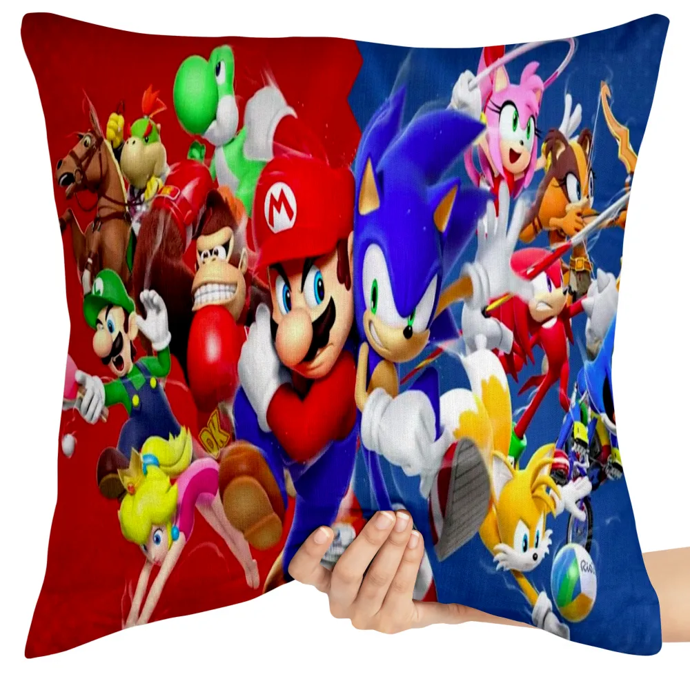 Almofada Sonic e Mario BRos