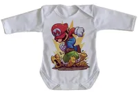 Body Bebê Infantil mario bros super game - Foto 3