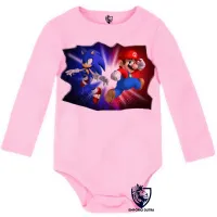 Body Bebê Infantil Sonic Mário - Foto 4