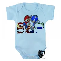 Body Bebê Infantil Sonic Mário bros - Foto 3