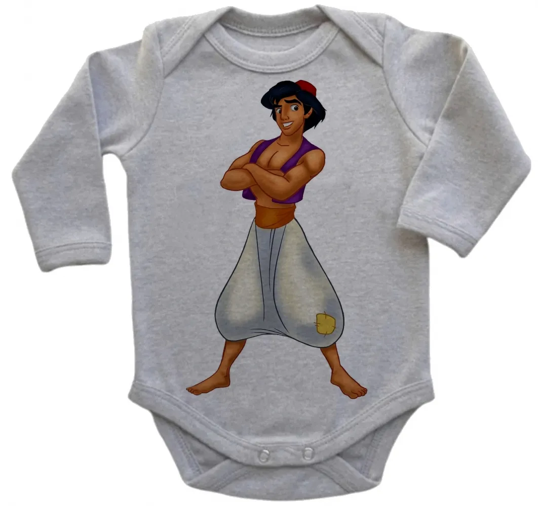 Body Bebê Infantil Aladim disney jasmine namorado Imagem