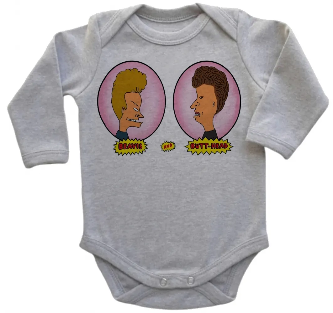 Body Bebê Infantil Beavis and Butt head balões rosa