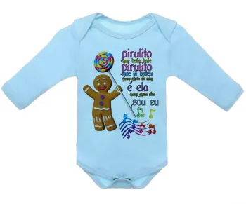 Body Bebê Infantil Biscoito shrek cantando pirulito que bate bate - Foto 2