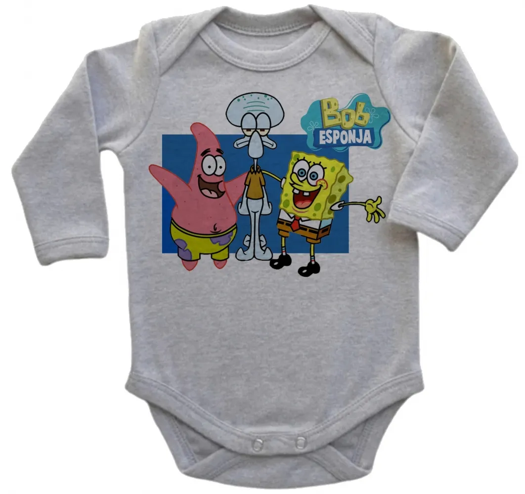 Body Bebê Infantil Bob Esponja Patrick Lula Molusco