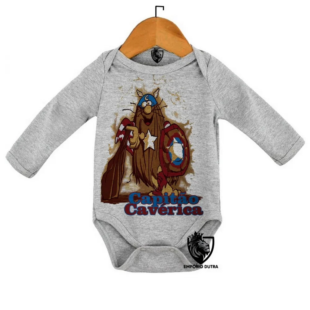 Body Bebê Infantil capitão caverna america caverica heroi Imagem