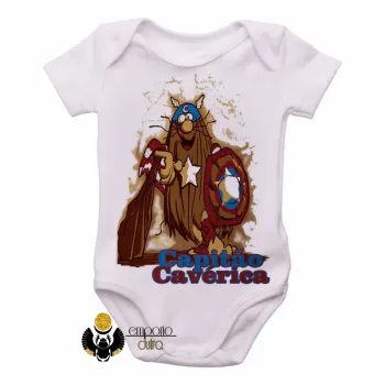 Body Bebê Infantil capitão caverna america caverica heroi - Foto 2