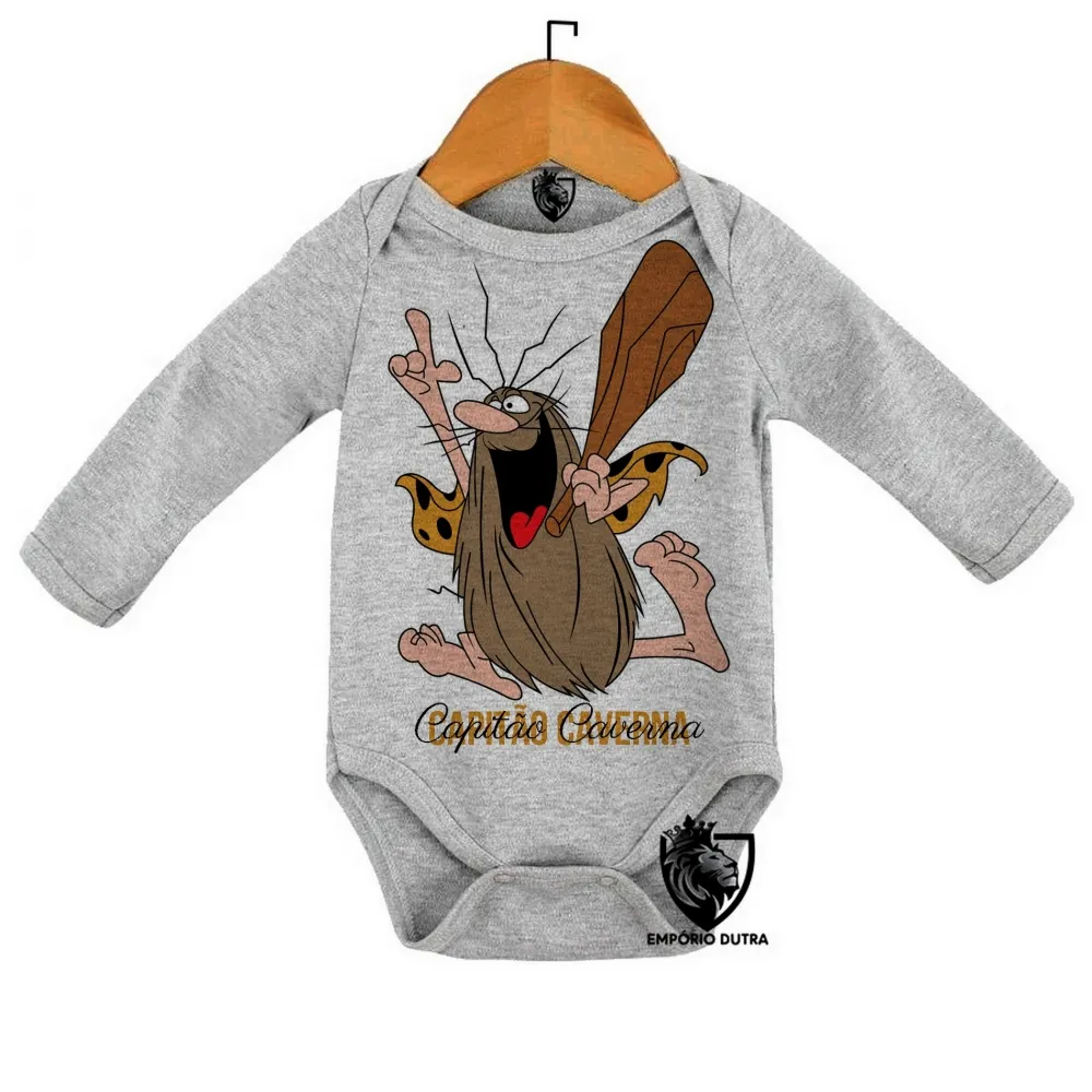 Body Bebê Infantil Capitão Caverna super heroi antigo Imagem