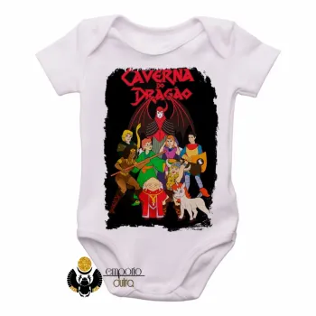 Body Bebê Infantil Caverna do dragão mestre magos turma - Foto 2