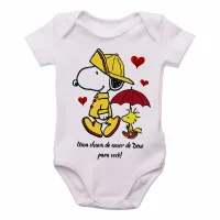 Body Bebê Infantil Chuva de amor de Deus Snoopy - Foto 2