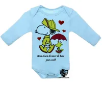 Body Bebê Infantil Chuva de amor de Deus Snoopy - Foto 3