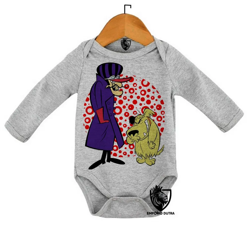 Body Bebê Infantil Dick Vigarista Mutley corrida maluca