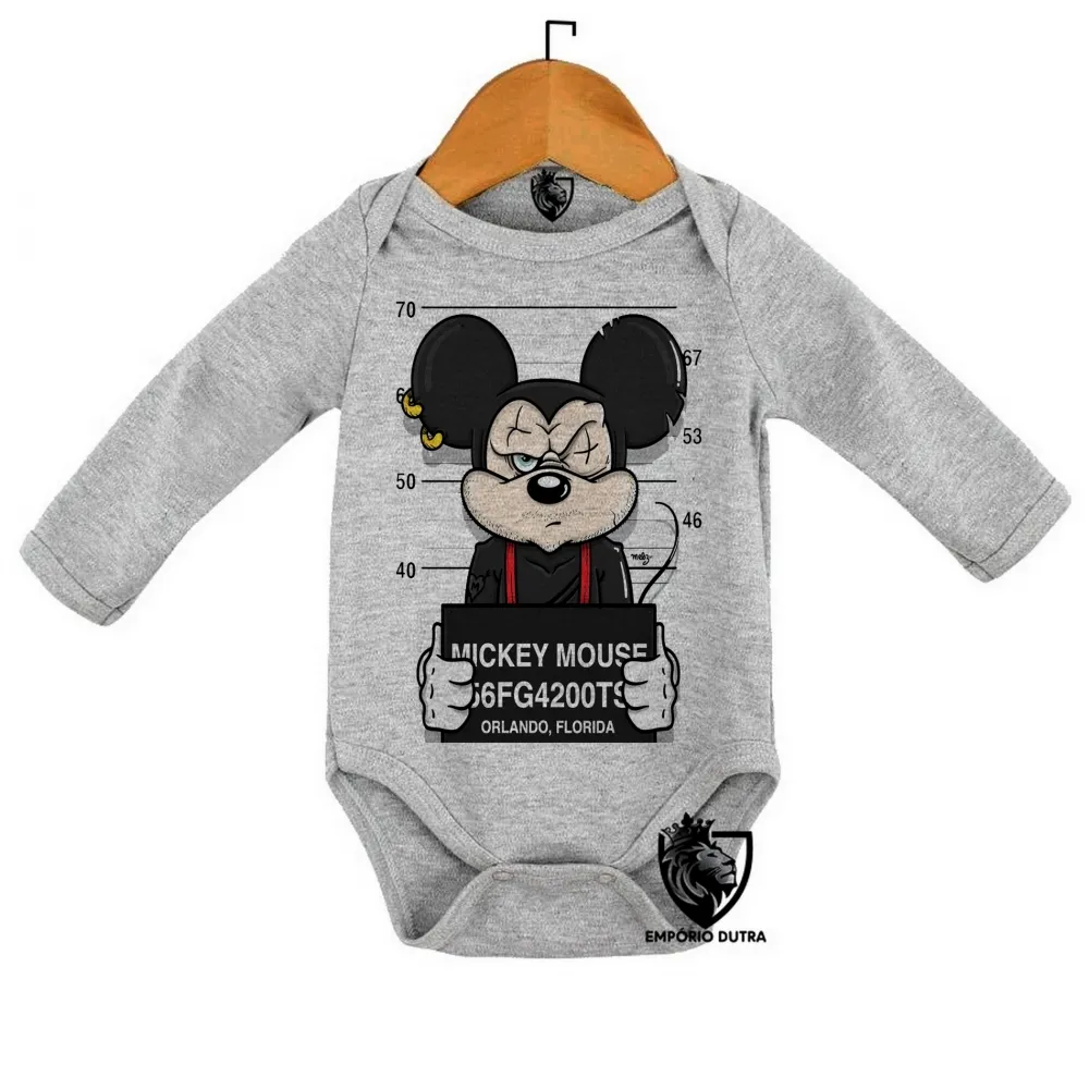 Body Bebê Infantil Mickey mouse disney preso Imagem