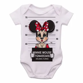 Body Bebê Infantil Minnie mouse disney presa prisão - Foto 2