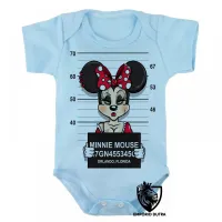 Body Bebê Infantil Minnie mouse disney presa prisão - Foto 3