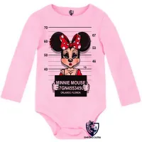 Body Bebê Infantil Minnie mouse disney presa prisão - Foto 4
